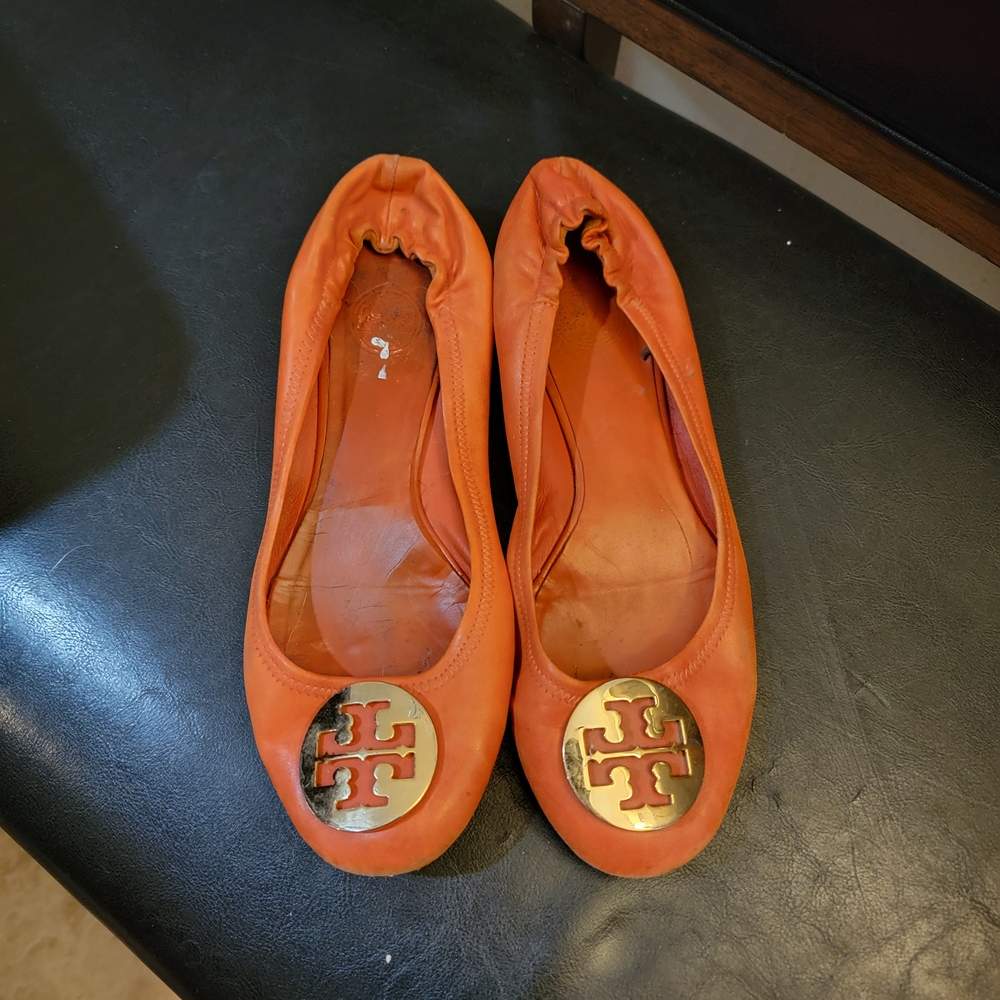 Vintage Tory Burch Orange Ballet Flats